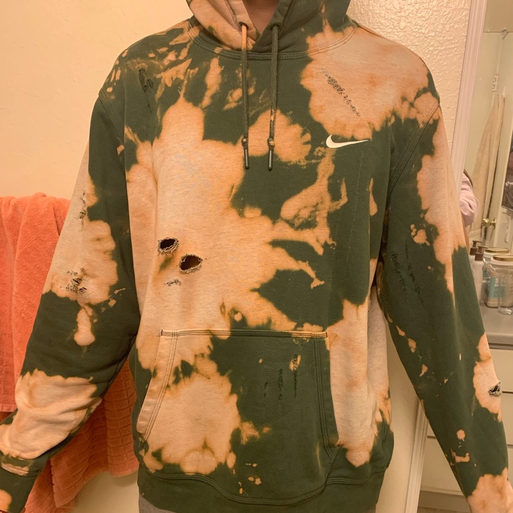 “Washed Up” Custom Distressed Nike Hoodie - Picture 1 of 3